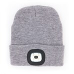 Heathered Knit Rechargeable LED Beanie // Gray