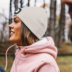 Heathered Knit Rechargeable LED Beanie // Oat