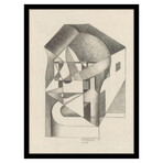 Architectonic Absolute; Head and Houses Futurista Roma 1920 by Enrico Prampolini (15"H x 18"W x 2"D)