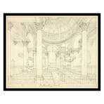 Study for St. Stephen's Walbrook, from Microcosm of London by Augustus Charles Pugin (15"H x 18"W x 2"D)