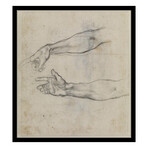 Studies of an Outstretched Arm for the Fresco ‘The Drunkenness of Noah’ in the Sistine Chapel circa 1508-1509 by Michelangelo (15"H x 18"W x 2"D)