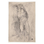 Male Nude Tied to Tree by Peter Paul Rubens (15"H x 18"W x 2"D)