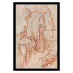 Studies of Legs and Drapery Recto by Abraham Bloemaert (15"H x 18"W x 2"D)