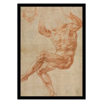 Study for the Nude Youth Over the Prophet Daniel Recto 1510-1511 by Michelangelo (15"H x 18"W x 2"D)