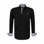 Kumba Long Sleeve Button Up // Black (XL)