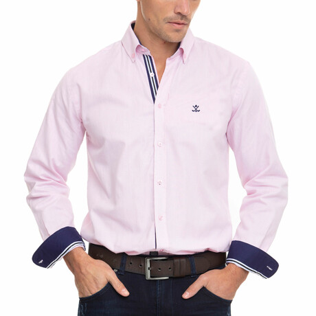 Tunusia Long Sleeve Button Up // Pink (S)
