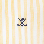 Magic Long Sleeve Button Up // Yellow + White (M)