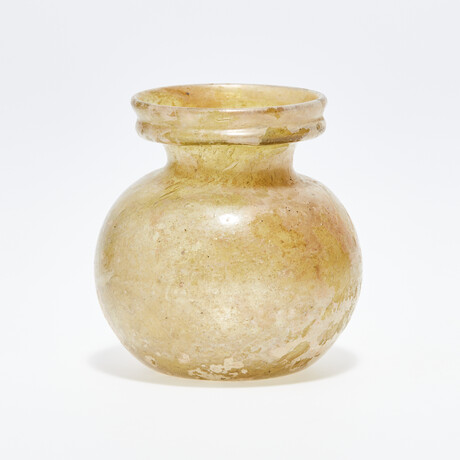 Roman Golden Yellow Glass Jar // 3rd - 4th Century AD