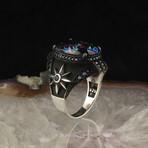 North Star Ring with Mystic Topaz // Purple + Black + Silver (9.5)