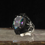 North Star Ring with Mystic Topaz // Purple + Black + Silver (9.5)