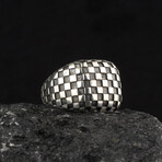 Stylish Two Tone Ring // Silver (7)