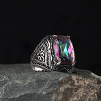 Unique Mystic Topaz Ring // Purple + Silver (8)