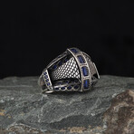 Classy Sapphire Ring // Blue + Black + Silver (7)