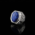 Large Lapis Lazuli Ring // Blue + Silver (9)