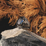 Real Labradorite Ring // Blue + Silver (9.5)