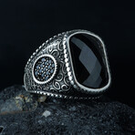 Relief Black Stone Ring // Black + Silver (6)