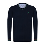 Steven V-Neck Pullover // Navy (XL)