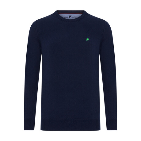Leo Round Neck Pullover // Navy (S)