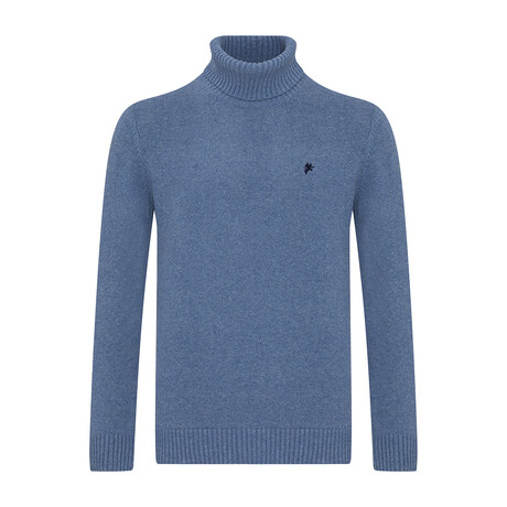 Ezra Rollkragen Pullover // Blue Melange (S)