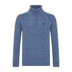 Ezra Rollkragen Pullover // Blue Melange (L)