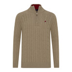 Conner Troyer Neck Pullover // Beige Melange (S)