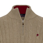 Conner Troyer Neck Pullover // Beige Melange (S)