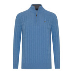 Liam Troyer Neck Pullover // Blue Melange (S)