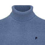Ezra Rollkragen Pullover // Blue Melange (L)