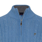 Liam Troyer Neck Pullover // Blue Melange (S)