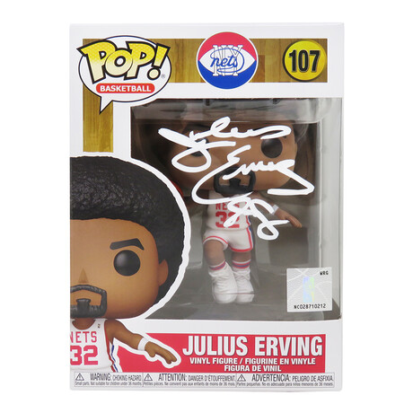 Julius 'Dr J' Erving // // Signed New York Nets NBA Funko Pop Doll #107