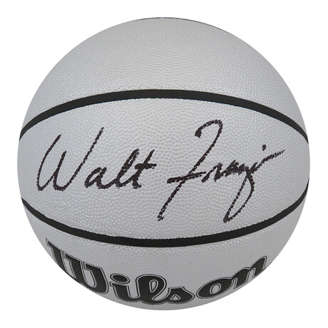 Walt Frazier // Signed Wilson 75th Anniversary // Logo Silver NBA Basketball