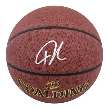 Giannis Antetokounmpo // Signed Spalding Elevation Brown NBA Basketball