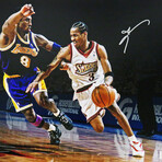 Allen Iverson // Signed Philadelphia 76ers Action vs Kobe Bryant Spotlight 16x20 Photo