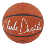 Clyde Drexler // Houston Rockets // Signed Wilson Logo NBA Basketball