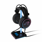 LED Gaming Headset + Stand // Carolina Panthers