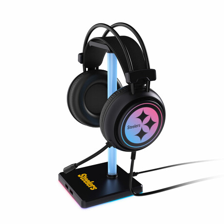 LED Gaming Headset + Stand // Pittsburgh Steelers