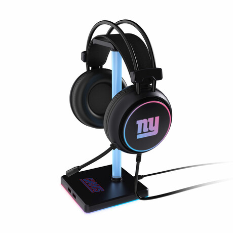 New York Giants Throwback Logo Wireless Bluetooth Gaming Headphones & Stand