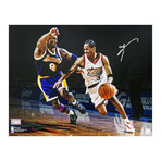 Allen Iverson // Signed Philadelphia 76ers Action vs Kobe Bryant Spotlight 16x20 Photo