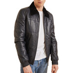 Caden Leather Coat // Navy (Euro: 44)