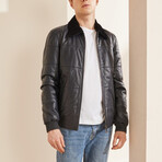 Caden Leather Coat // Navy (Euro: 44)