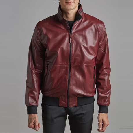 Jett Leather Coat // Burgundy (Euro: 44)