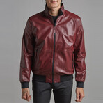 Jett Leather Coat // Burgundy (Euro: 50)