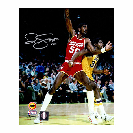 Ralph Sampson // Signed Houston Rockets Against Magic Johnson // 8x10 Photo w/HOF'12