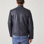 James Leather Coat // Dark Blue (Euro: 48)