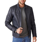 James Leather Coat // Dark Blue (Euro: 50)