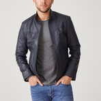 James Leather Coat // Dark Blue (Euro: 48)