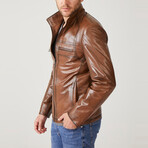 Zach Leather Coat // Brown (Euro: 50)