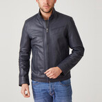 James Leather Coat // Dark Blue (Euro: 52)