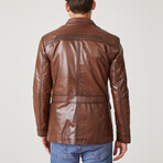 Clark Leather Coat // Whiskey (Euro: 52)