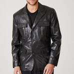 Alex Leather Coat // Black (Euro: 56)